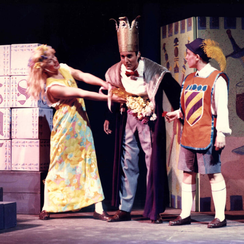 Judah Collins, Sameer Rabbani, and Lauren Wilson in Dogg's Hamlet in 1989